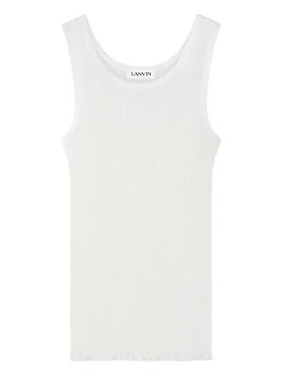 Lanvin Ribbed Vest In White