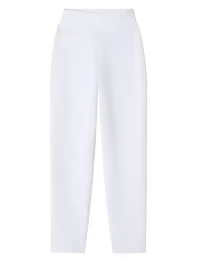 Lanvin Ribbed-waistband Trousers In White