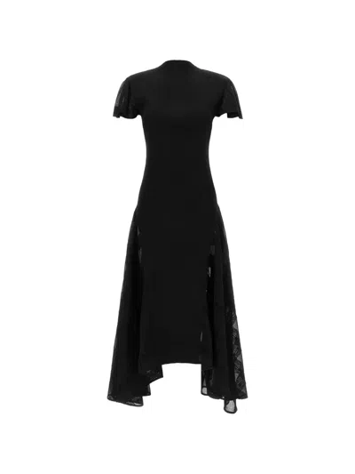 Lanvin Ribbed-knit Asymmetrical Dress In Animal Print