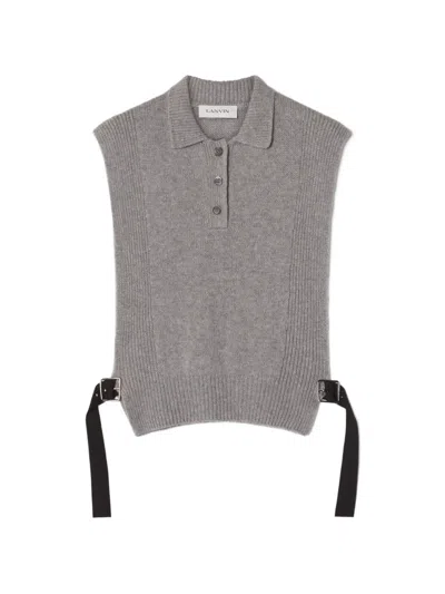 Lanvin Pullover Mit Gerippten Details In Gray