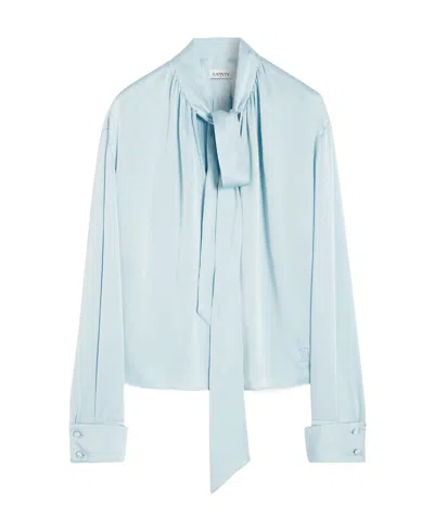 LANVIN RIBBON-FASTENED SILK BLOUSE