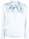 Lanvin Satin Top Sleeves Bow Detail In Multi