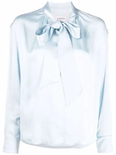 LANVIN LANVIN RIBBON-FASTENED SILK BLOUSE