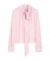 Lanvin Satin Top Sleeves Bow Detail In Pink