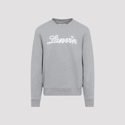 Lanvin Ribbon Sweatshirt In Heathered Fleece In Grey