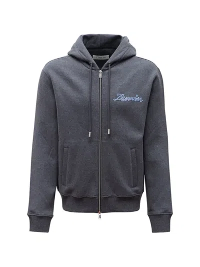 Lanvin Ribbon Zip-up Hoodie In Cotton And Cashmere In Multi