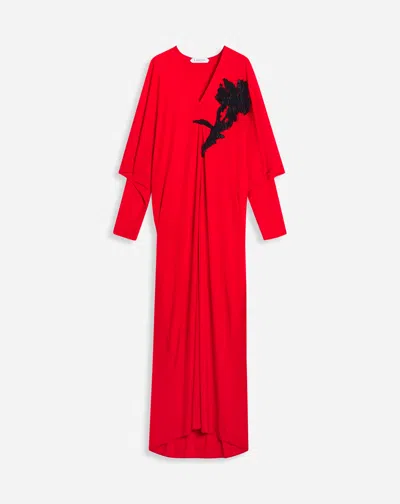 Lanvin Dressing Gown Caftan Manches Longues Pour Femme In Red
