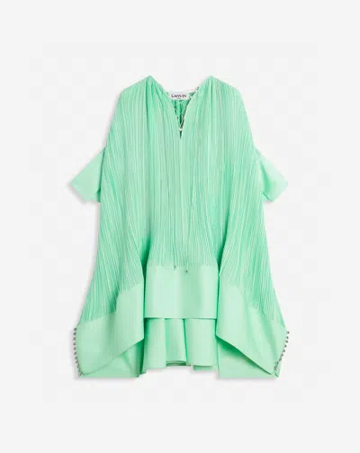 Lanvin Dressing Gown Courte Effet Cascade Pour Femme In Green
