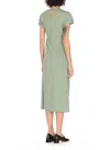 Lanvin Green Robe Viscose Midi Dress In Vert De Gris