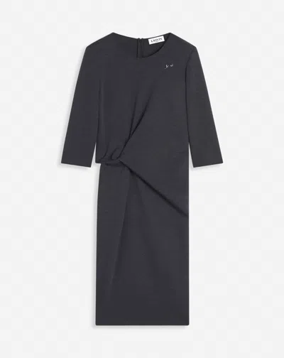 Lanvin Robe Mi-longue Pins Chat Pour Femme In Grey