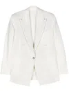 Lanvin Tailored Beige Single-breasted Blazer With Classic Lapel In 白色