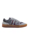 Lanvin Mesh, Suede And Nappa Leather Sneaker In Gray