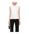 Lanvin Buttoned Crepe De Chine Sleeveless Top In White