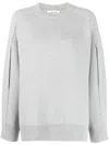 Lanvin Pull À Col Rond Et Dos Cape En Laine Et Cachemire Pour Femme In Grey