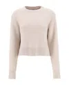 Lanvin Cropped Wool And Cashmere Sweater In Pink