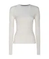Lanvin Round Neck Long-sleeved Sweater In White
