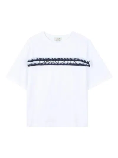Lanvin Round Neck Short Sleeve T-shirt For Boys In White