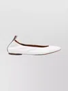 Lanvin Round Toe Ballerina Shoes With Leather Sole In White