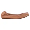 Lanvin Round Toe Ballet Flats In Brown Leather In Brown
