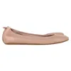 Lanvin Round Toe Ballet Flats In Nude Leather In Multi