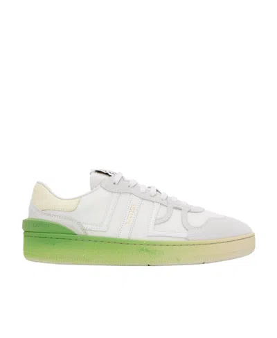 Lanvin Round Toe Lace-up Sneakers In White