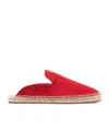 Lanvin Red Dorma Leather Espadrille Loafers In Red