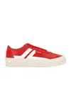 Lanvin Low Top Sneakers With White Accents In Red