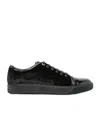 Lanvin Dbb1 Panelled Leather Low-top Sneakers In Black