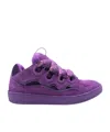 Lanvin Curb Leather Sneakers In Purple