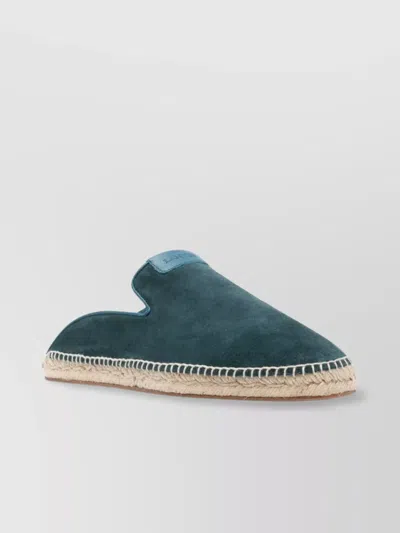 Lanvin Round Toe Suede Espadrilles In Blue