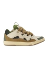 Lanvin Low-top Sneakers With Dynamic Panel Design And Textured Finish In White