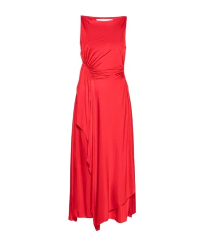 LANVIN LANVIN RUCHED DETAILED SLEEVELESS MIDI DRESS