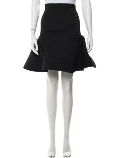 Pre-owned Lanvin Ruffle Embellishment Mini Skirt In Black