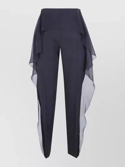 Lanvin Ruffle High Waist Trousers Sheer Overlay