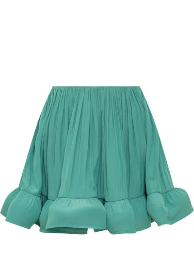 LANVIN LANVIN RUFFLE SKIRT IN CHARMEUSE