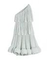 Lanvin Grey Pleated Flounced Dress In White