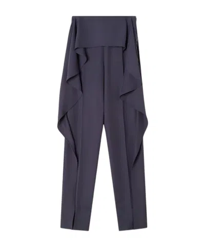 Lanvin Ruffled Casual Pants In Blue