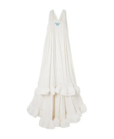Lanvin Ruffled Chiffon Dress Dress In White