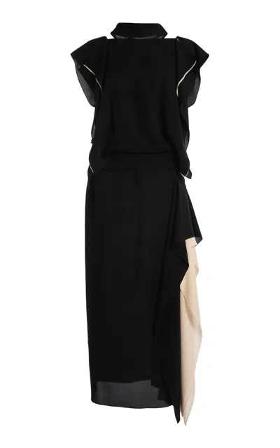 Lanvin Ruffled Cotton Midi Dress