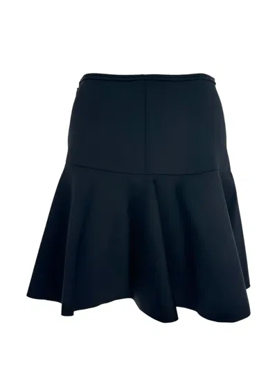 Pre-owned Lanvin Ruffled Hem Mini Skirt In Black