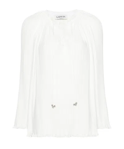 LANVIN LANVIN RUFFLED HEM PLEATED BLOUSE