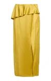 Lanvin Ruffled Midi Skirt In Yellow