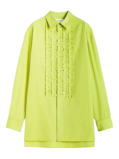 Lanvin Ruffled Shirt In Green