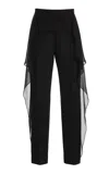 Lanvin Ruffled Straight-leg Wool Pants In Black