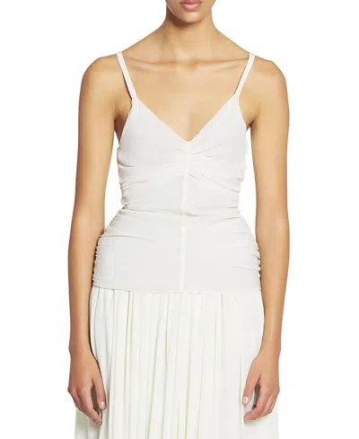 Lanvin Ruffled Tank Top In Silk Georgette In White