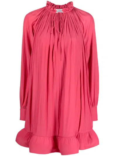 Lanvin Women's Ruffles Short Dress In Purple