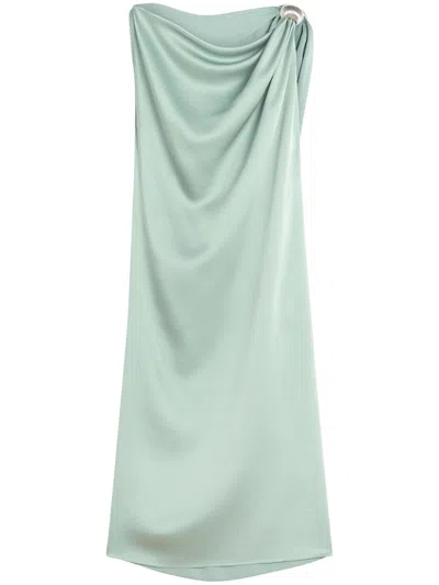 LANVIN ARPÈGE RING DRAPED DRESS,RW.DR0053.3421.P25 414 VERT DE GRIS