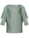Lanvin Relaxed Silhouette Top With Button Closure In Green