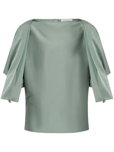 LANVIN OPEN-SLEEVE TOP,RW.TO0012.3421.P25 414 VERT DE GRIS