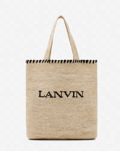 Lanvin Sac Cabas  En Raphia Pour Femme In Neutral